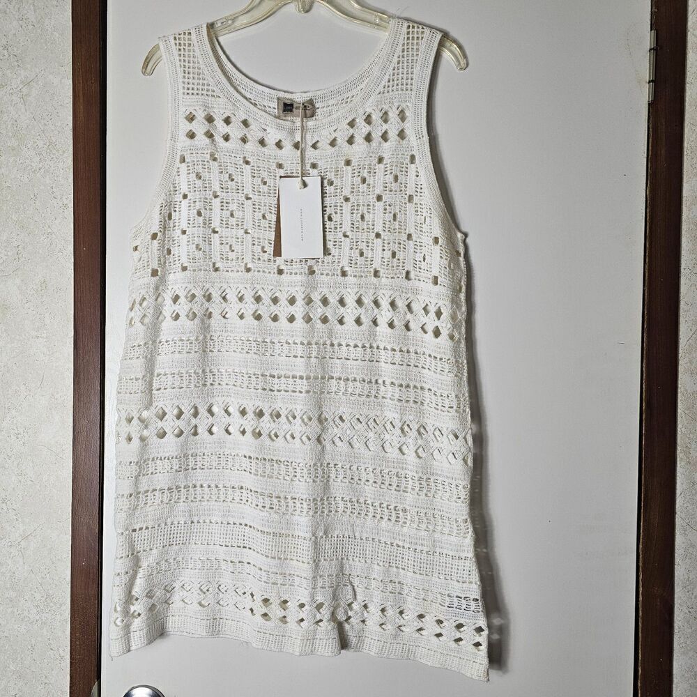 Nwt Look By M Newyork Ivory Crochet Lace Mini Dress Cover Up Women's One Size